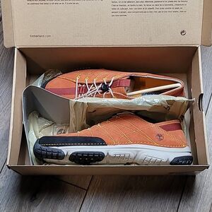 Mens Timberland EK FC Lite 5206R Orange Suede Leather Low Hiker Walking Shoes